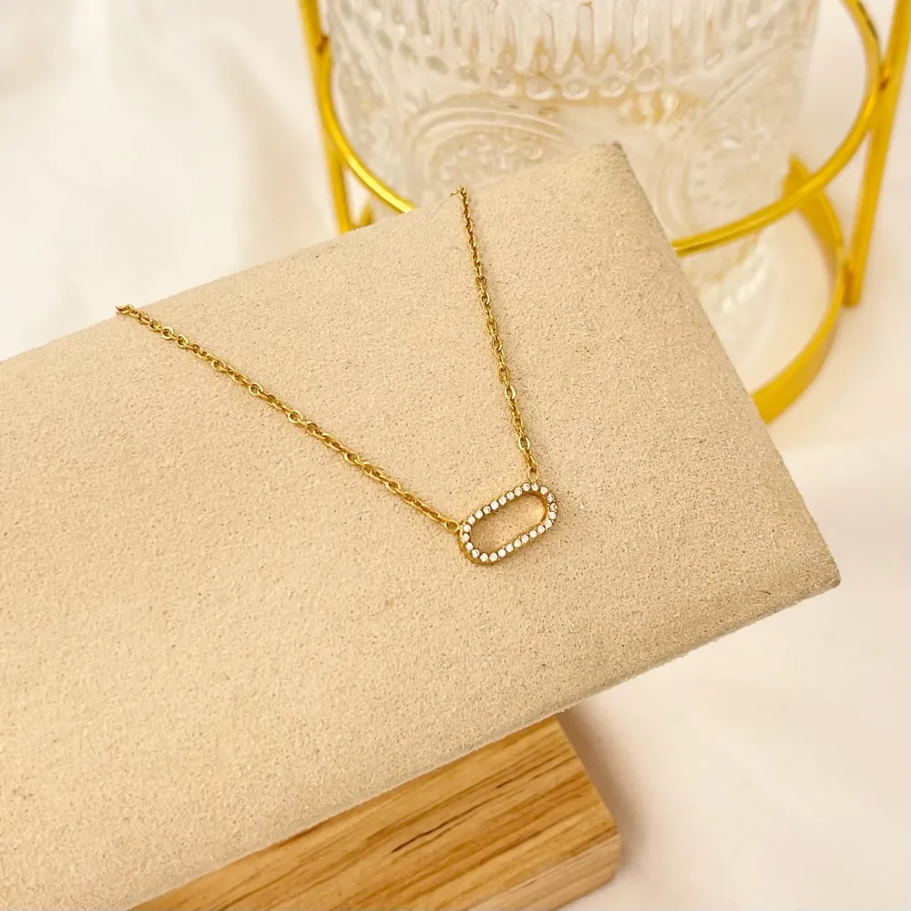 Ovale-Collana Corta in Acciaio - CAC-103-AA2830N