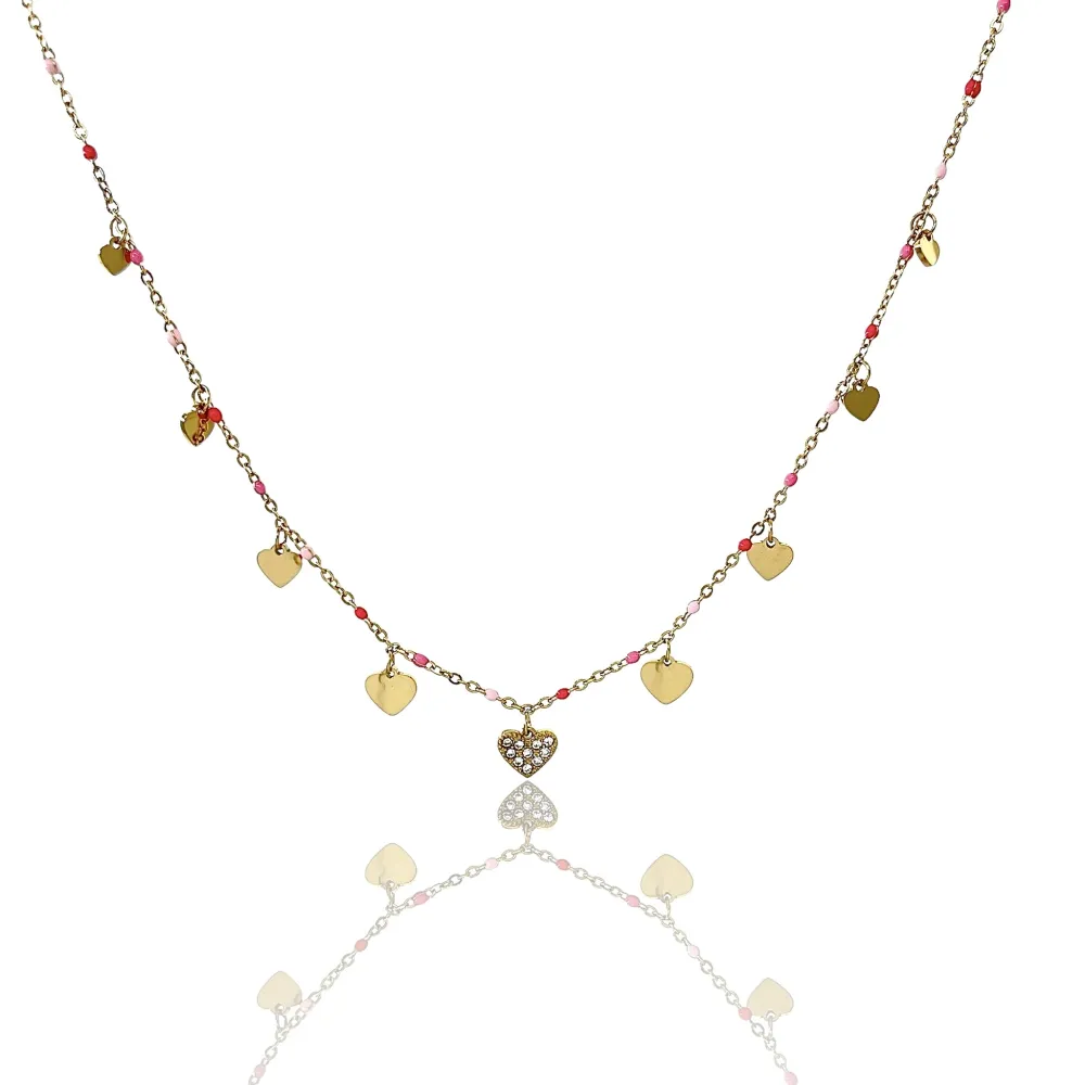 Cuore-Collana Corta in Acciaio - CAC-103-AA3441N