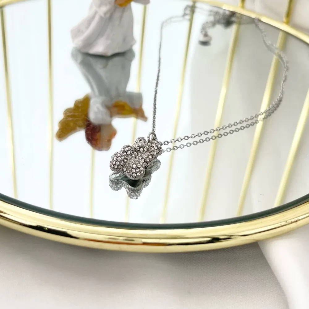 Orsetto con Strass-Collana Girocollo in Acciaio - CAC-103-AA3498N