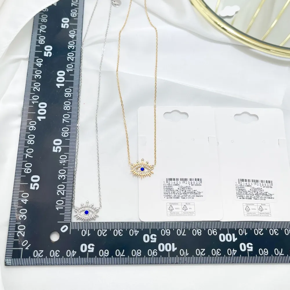 Occhi-Collana Corta in Acciaio - CAC-103-AA3980N