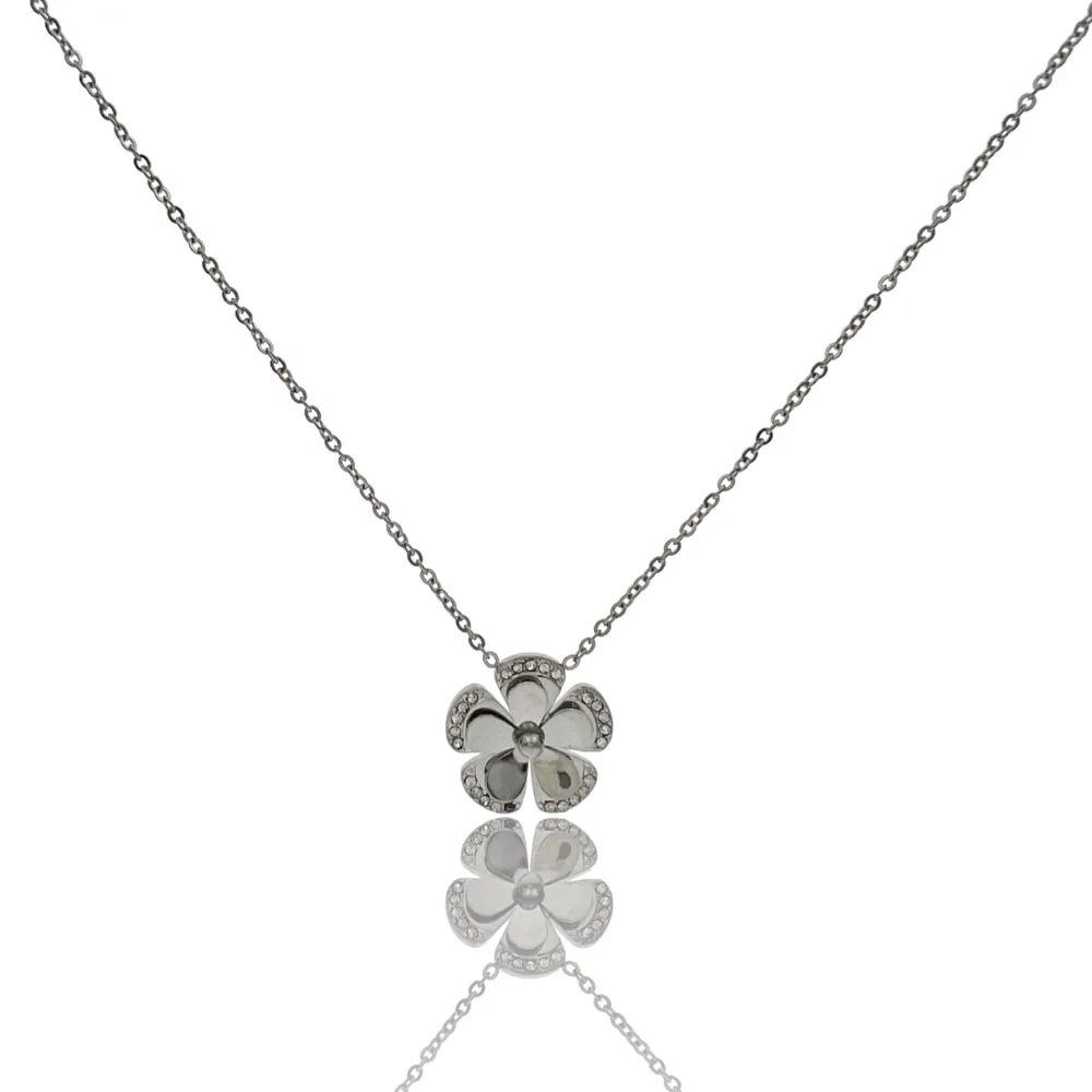 Fiore -Collana Girocollo in Acciaio - CAC-103-AA4143N