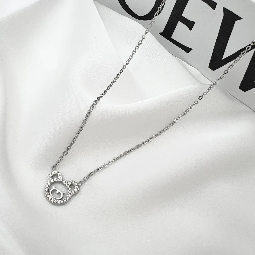 Orsetto -Collana Girocollo in Acciaio - CAC-103-AA4362N