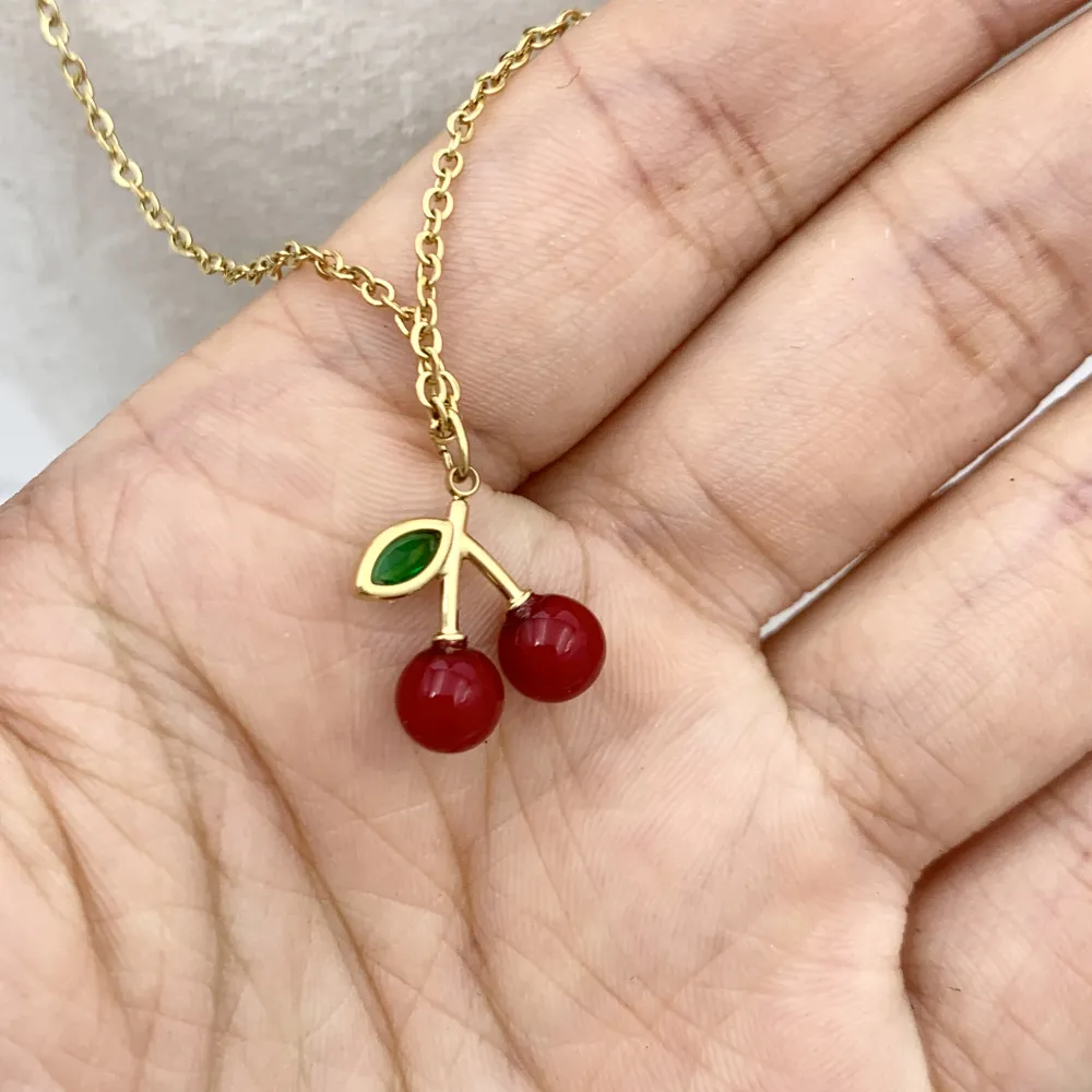 Ciliegia-Collana Corta in Acciaio - CAC-103-AA4532N