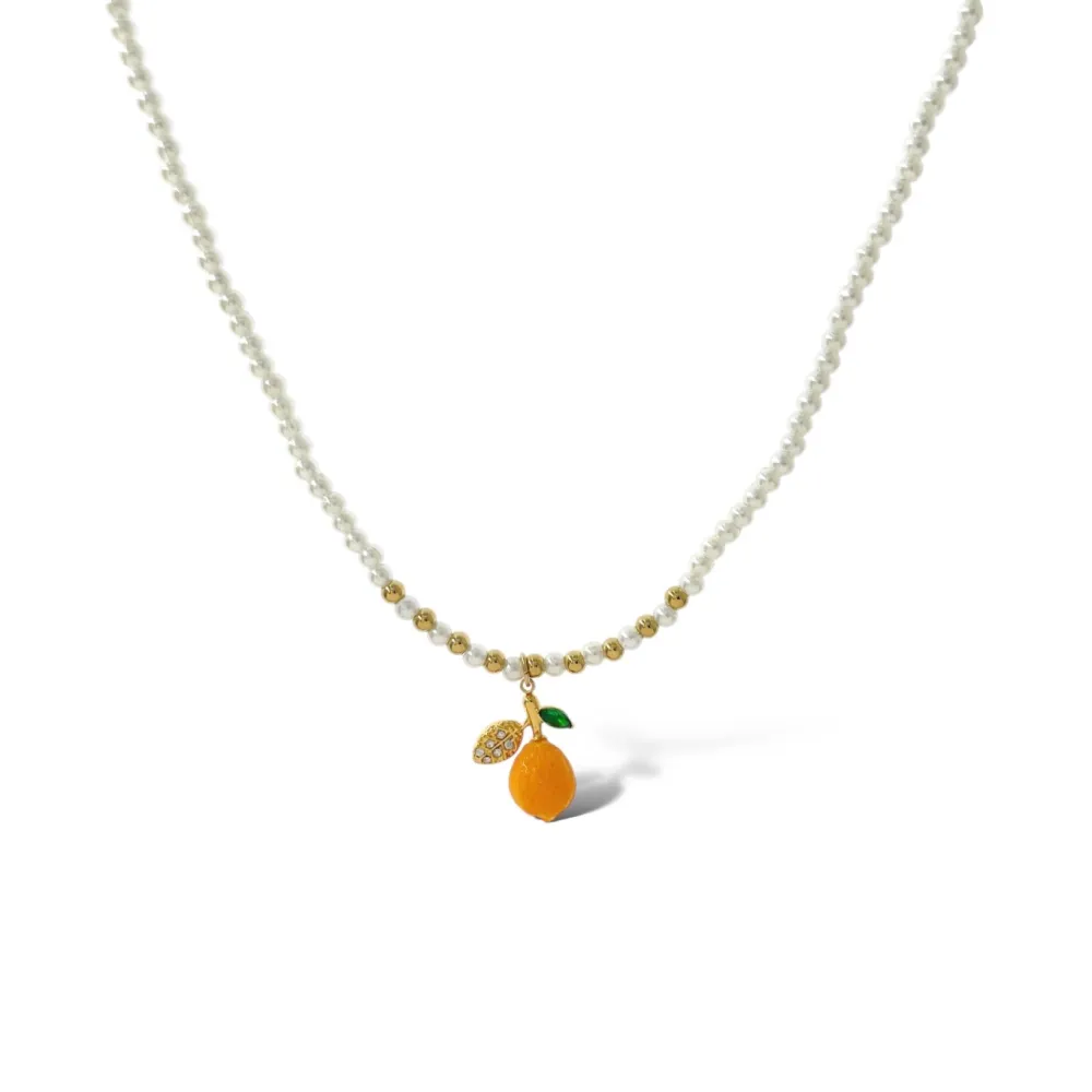 Limone -Collana Corta in Acciaio - CAC-103-AA4839N