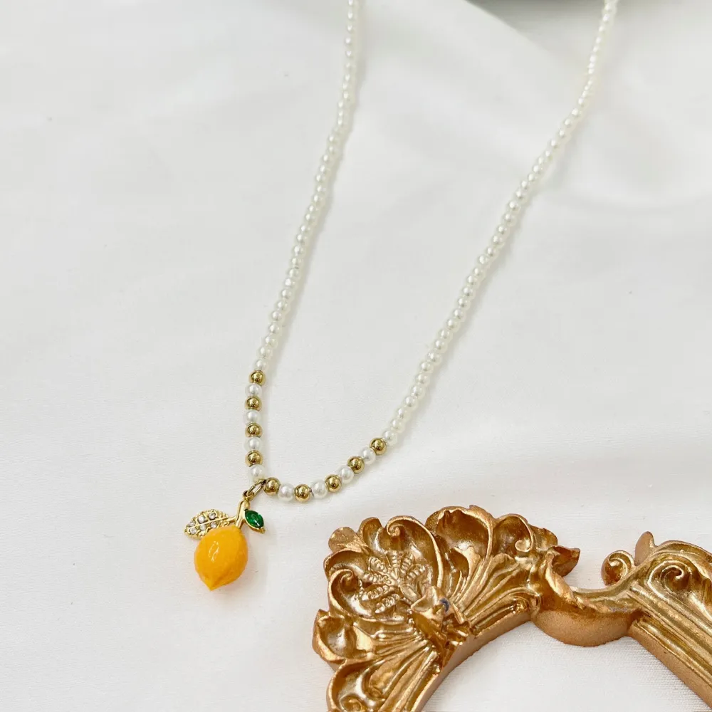 Limone -Collana Corta in Acciaio - CAC-103-AA4839N