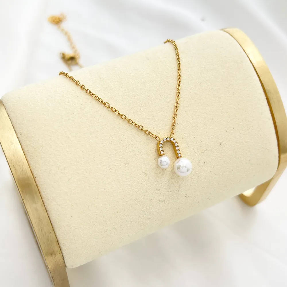 Arco con Perla-Collana Girocollo in Acciaio - CAC-103-AA5067N