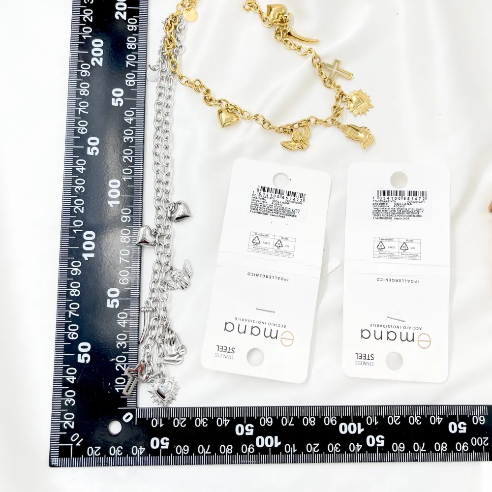 Angelo Sacro Cuore-Collana Corta in Acciaio - CAC-103-AA5147N