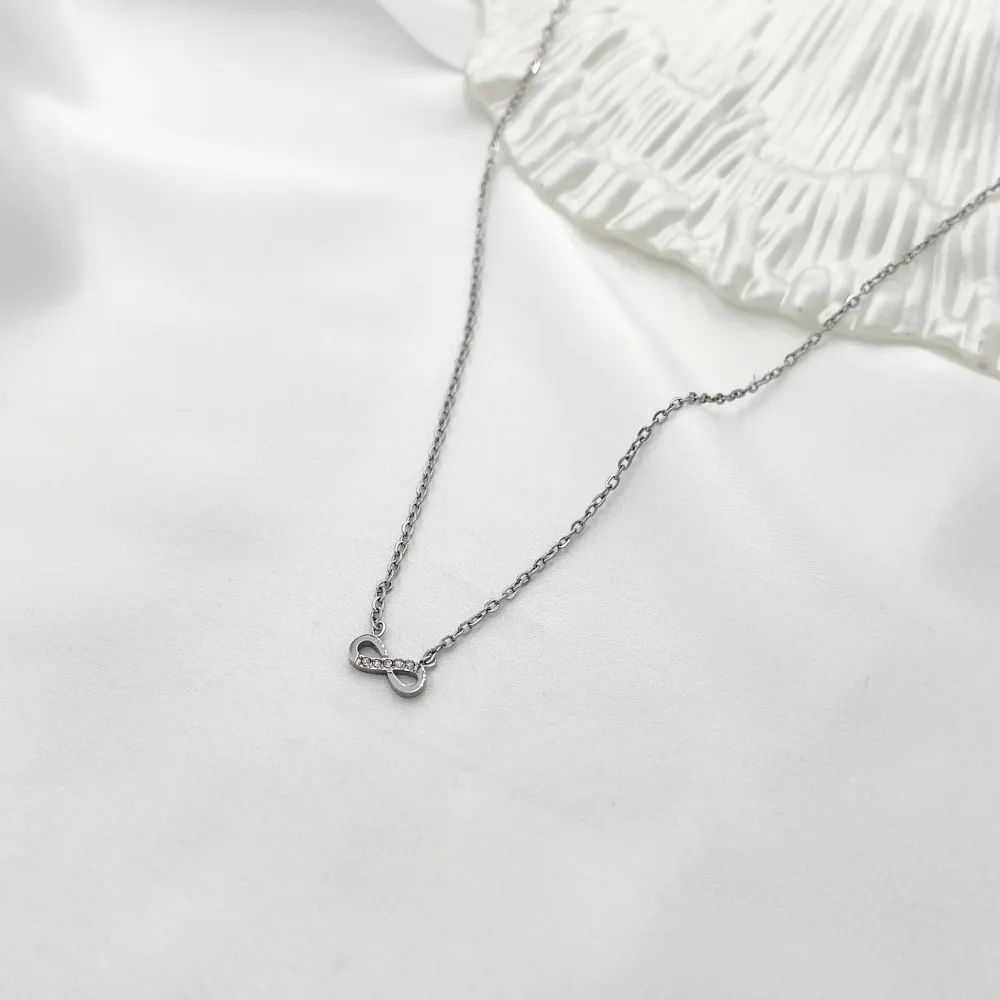 Infinito con Zirconia-Collana Corta in Acciaio - CAC-103-AA575N