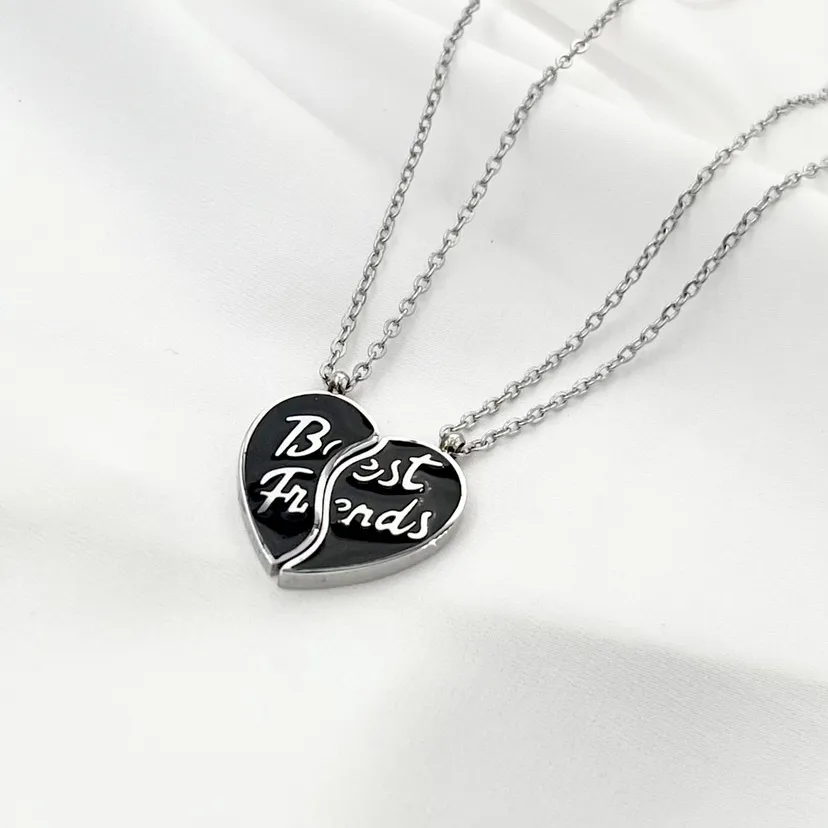 Doppia Collana Amicizia Best Friend -Collana Corta in Acciaio - CAC-103-AA599N
