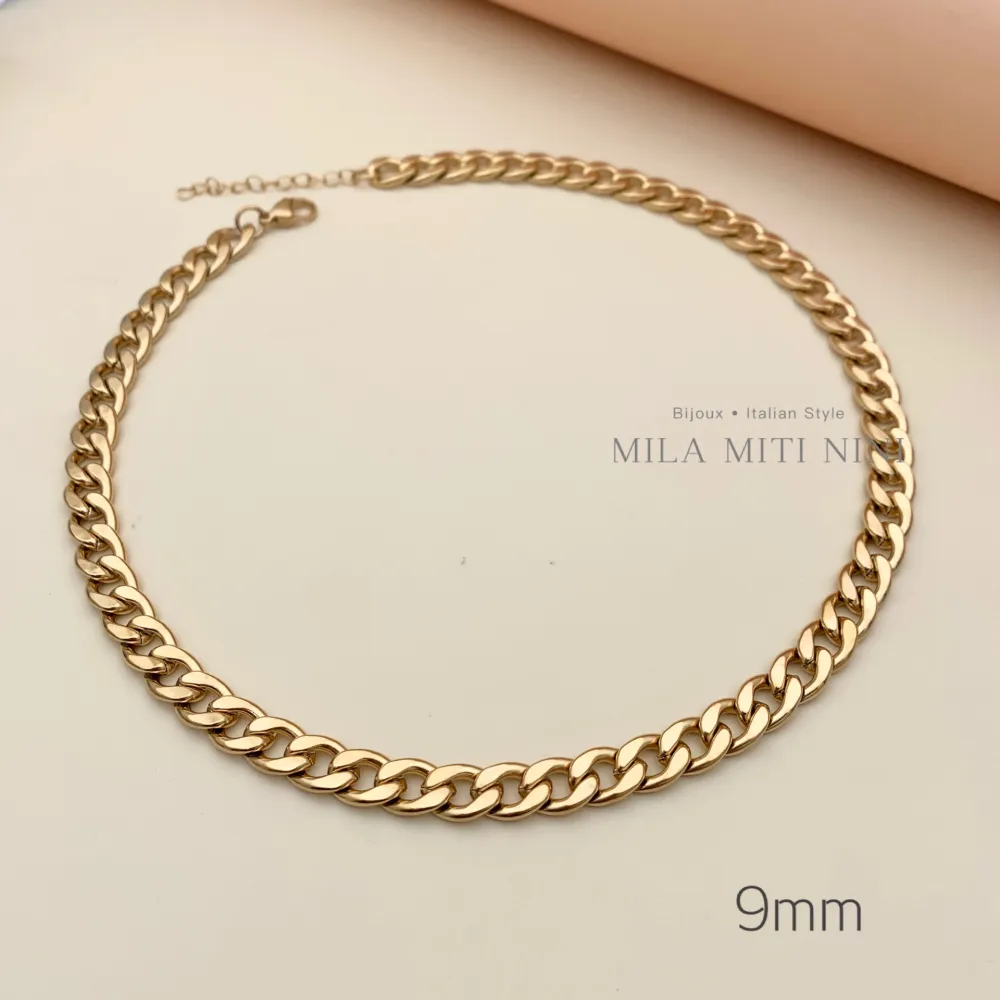 Groumette 10mm-Collana Corta in Acciaio - CAC208-245-246-247