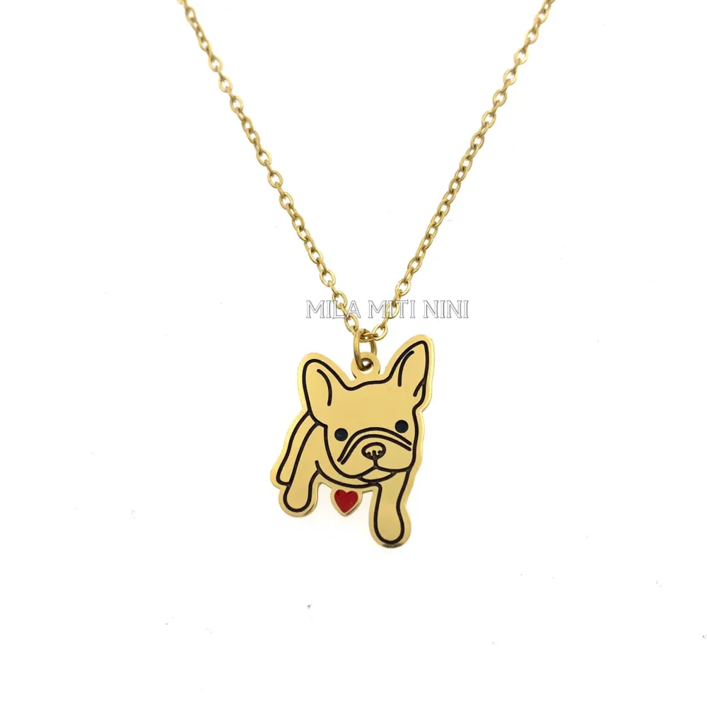 CAC413-1490-Cane-Collana Corta in Acciaio - CAC413-1490-Cane-Collana Corta in Acciaio