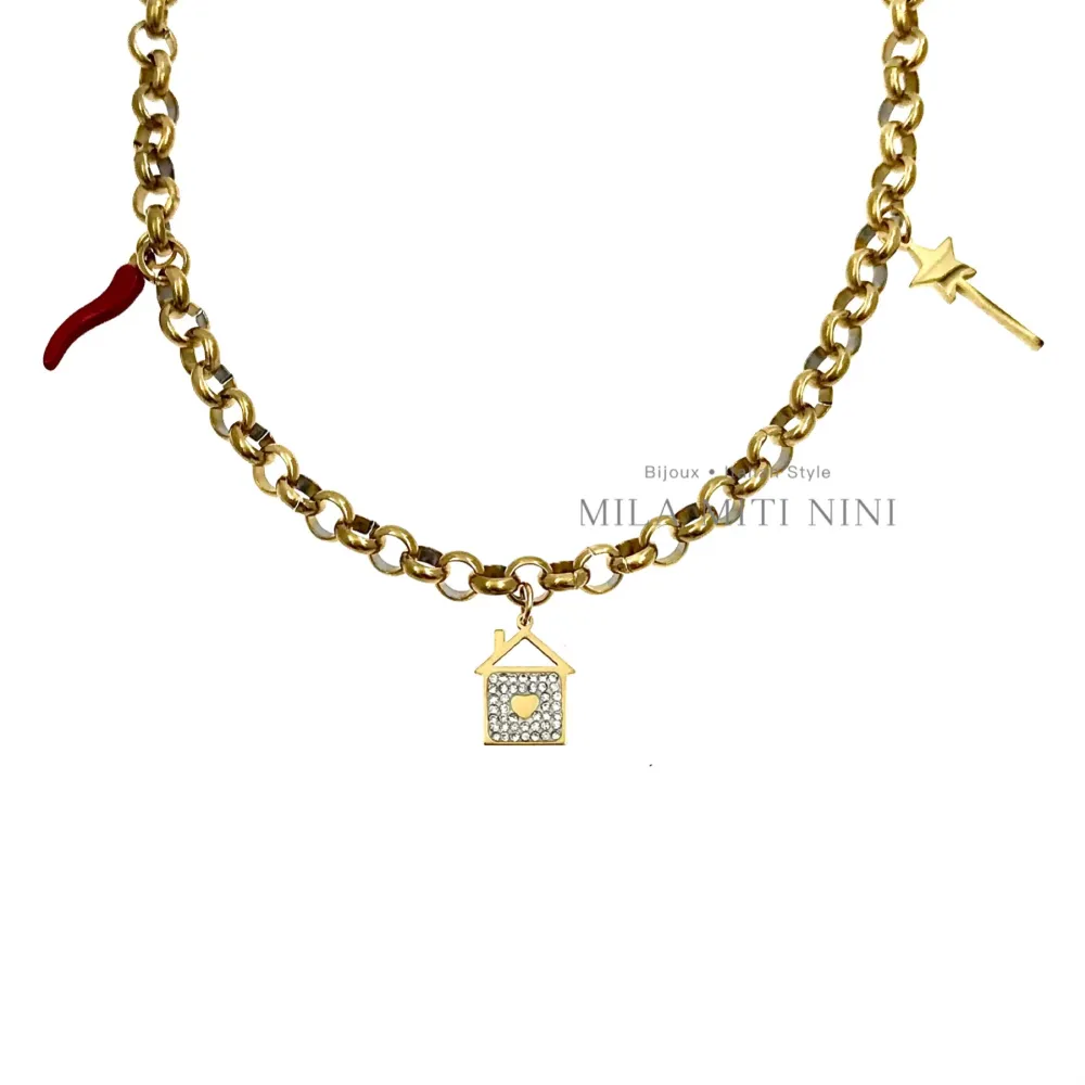 Casa Cornino Bacchetta Magica -Collana Corta in Acciaio - CAC413-1573