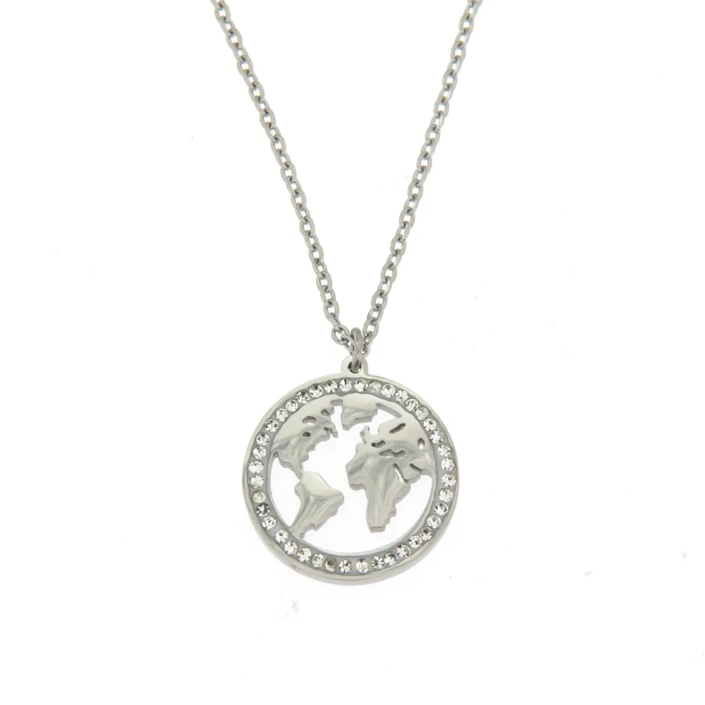 Mondo -Girocollo in Acciaio con Strass - CAC-413-168