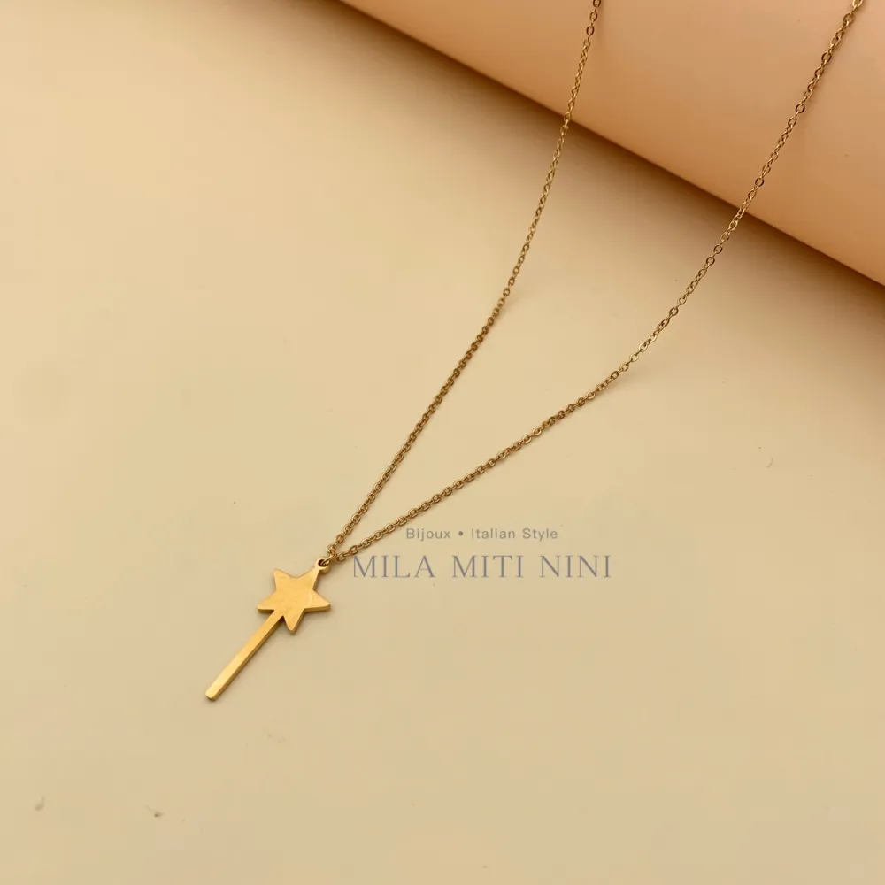 Bacchetta Magica-Collana Corta in Acciaio - CAC413-1706