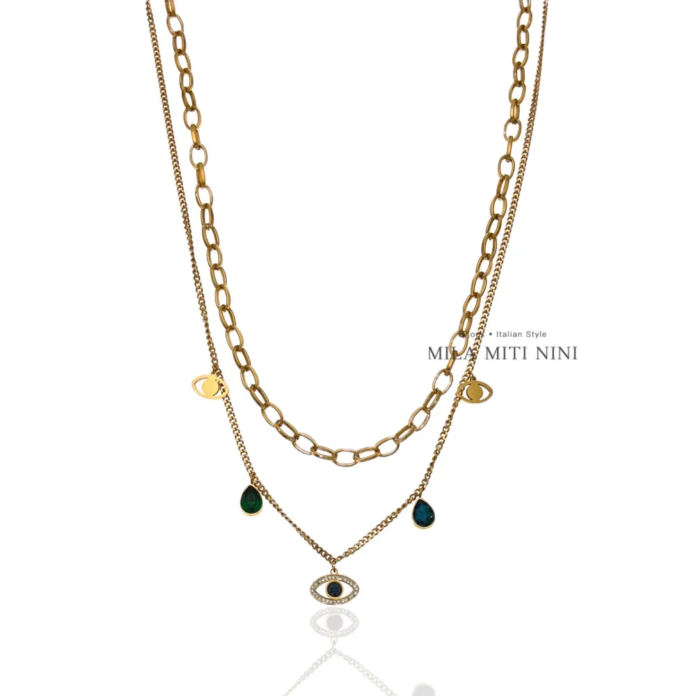 Occhio-Collana Corta in Acciaio - CAC-413-1719