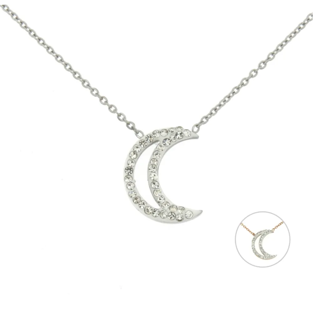 CAC-Luna 5691 - Collana Corta in Acciaio - CAC413-180-Luna - Collana Corta in Acciaio