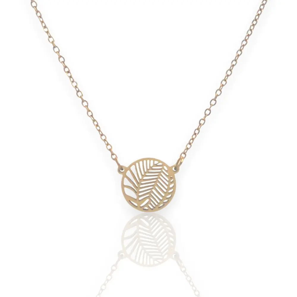 Foglia-Collana Corta in Acciaio - CAC-413-1884