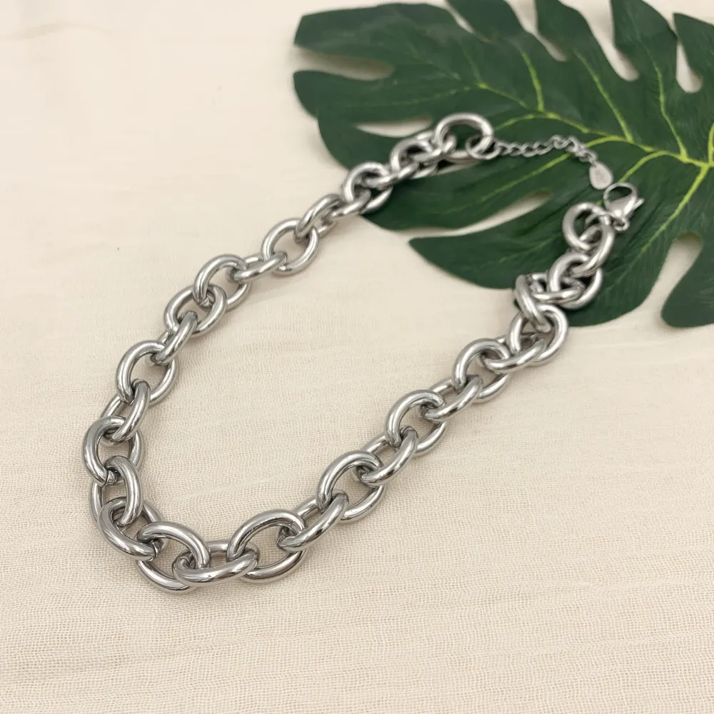 CAC7245-Catena 15x20mm- Collana Corta in Acciaio - CAC-413-2048 15x20mm