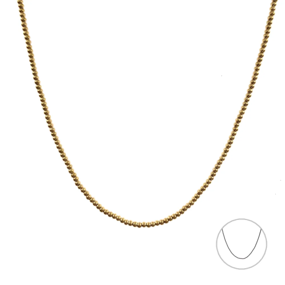 Catena Pallina 3mm-Collana Corta in Acciaio - CAC-413-2179 3mm