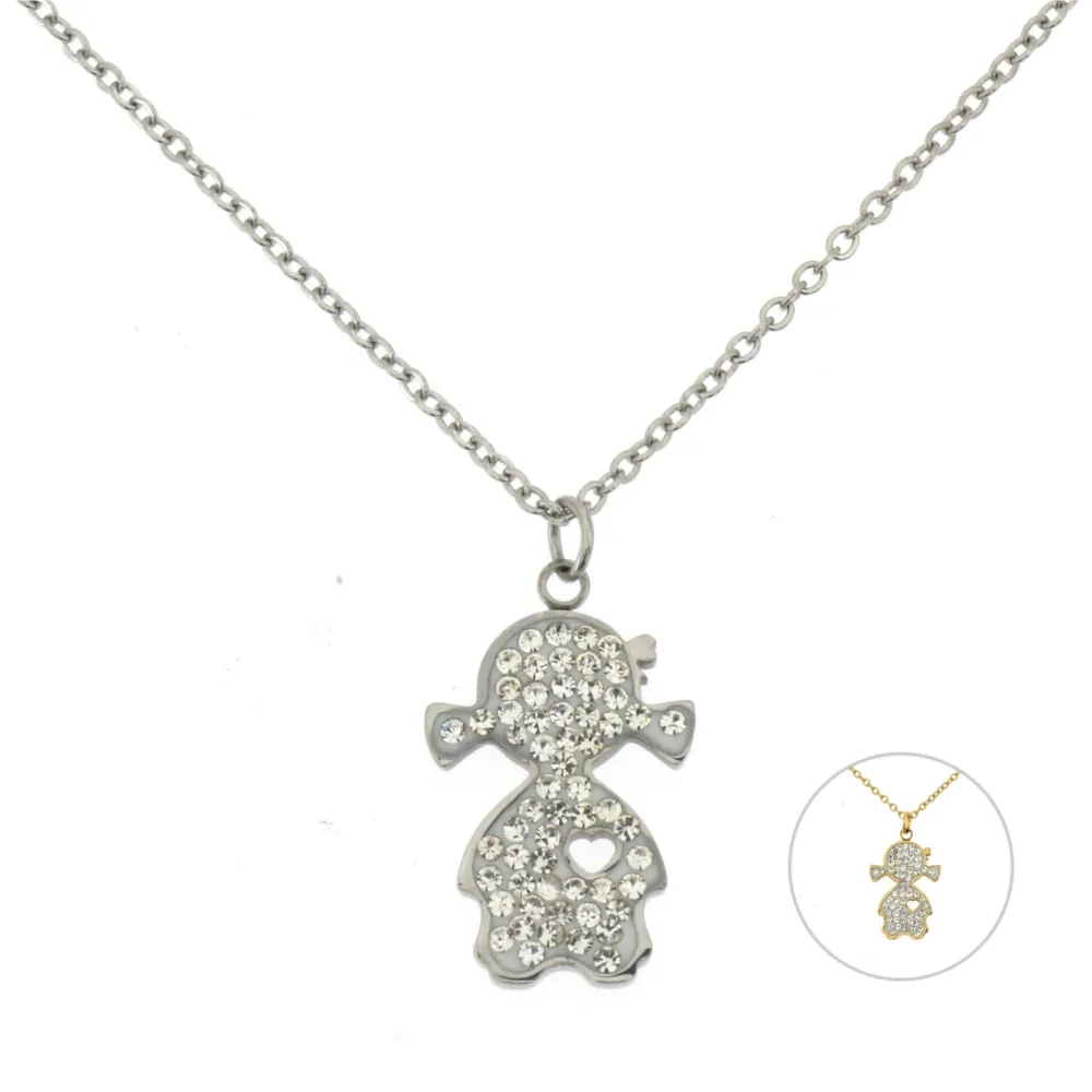 CAC-Bimba 5310 - Collana Girocollo  in Acciaio - CAC-413-2359