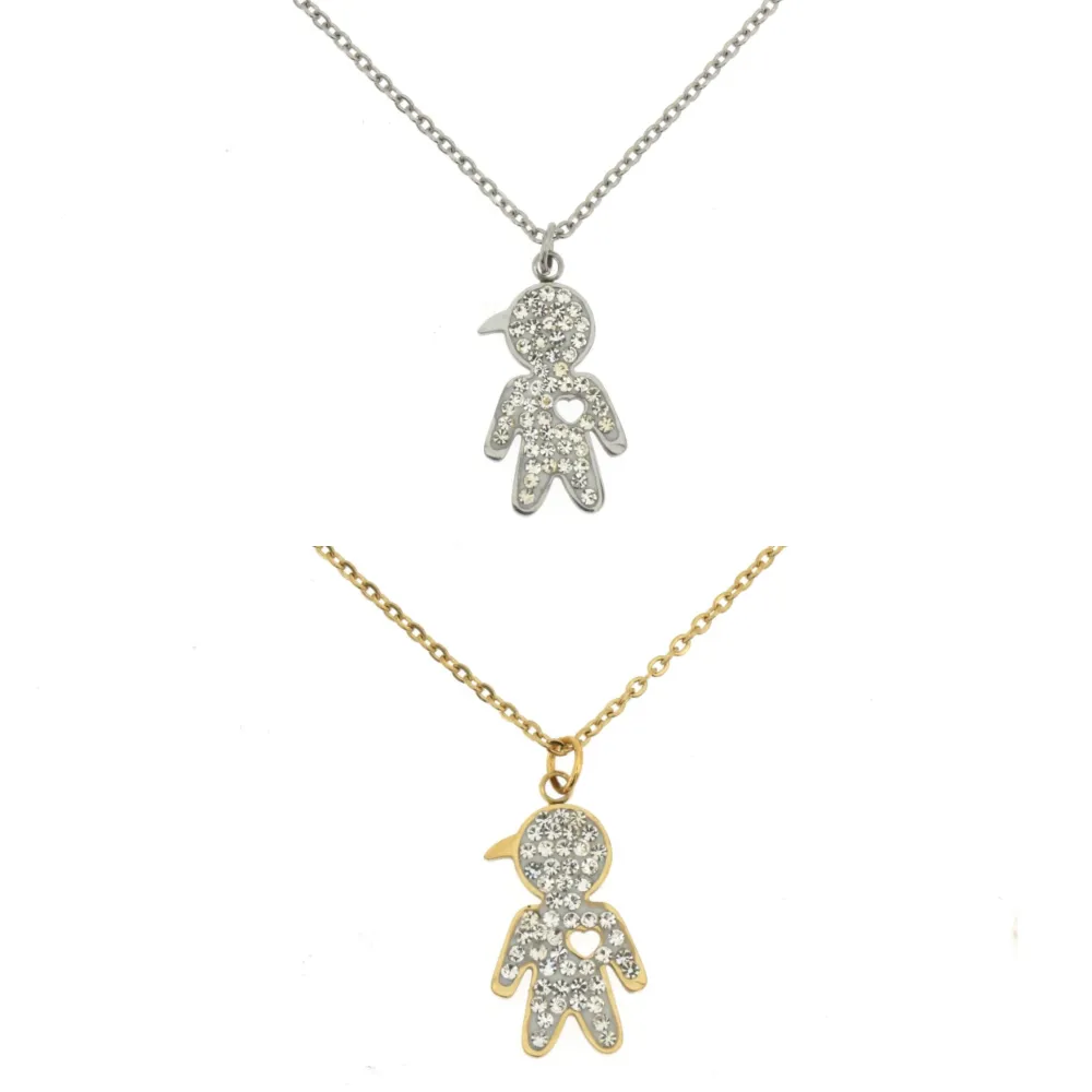 CAC-Bimbo 5311 - Collana Girocollo in Acciaio - CAC-413-2370