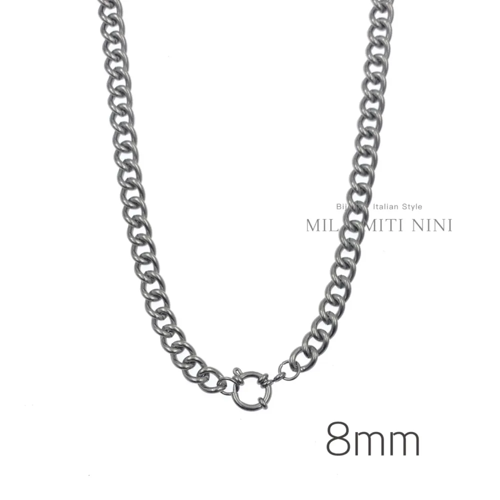 Groumette 8mm-Collana Corta in Acciaio - CAC413-2485