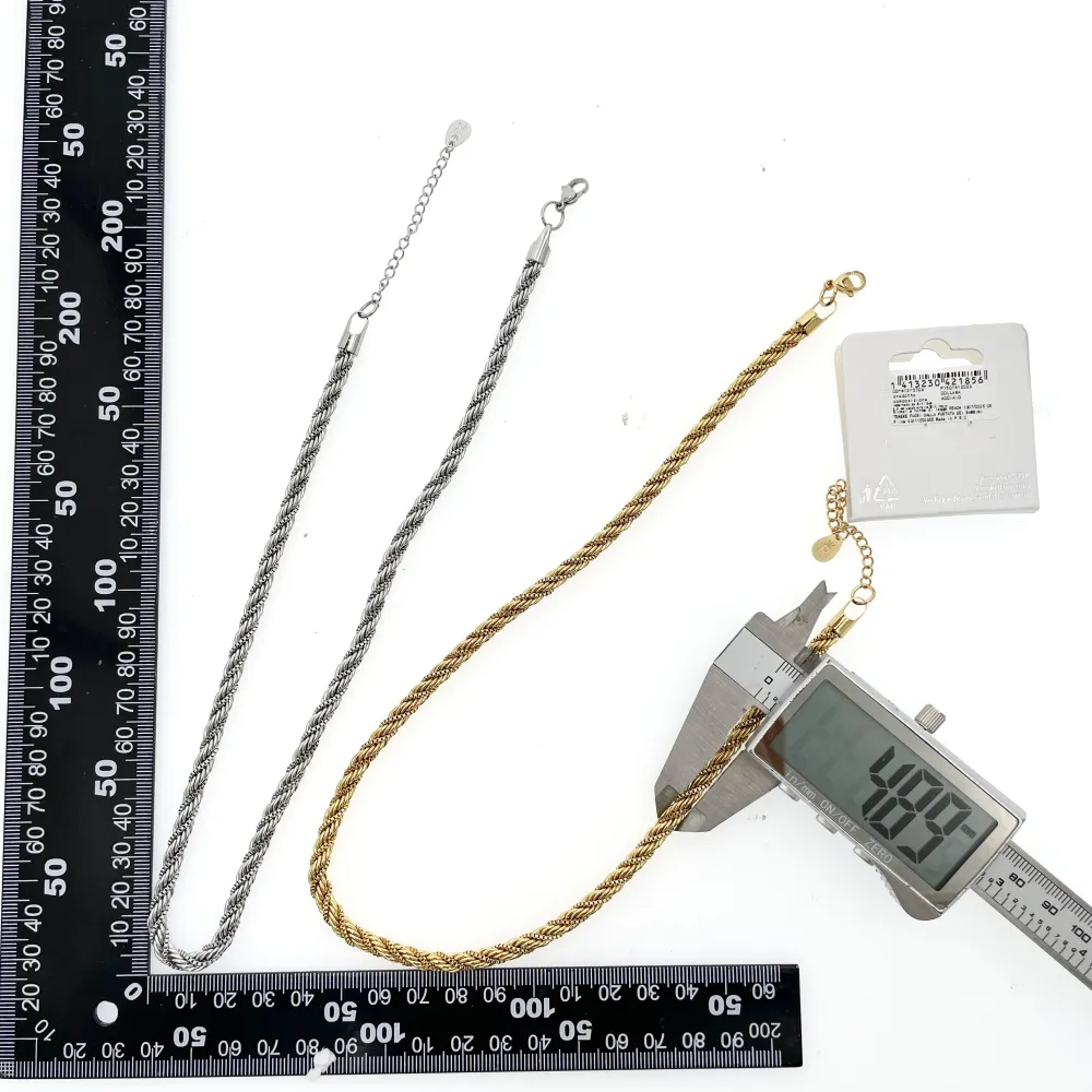 Catena Torchon con Catenine-Collana Corta in Acciaio - CAC-413-2709