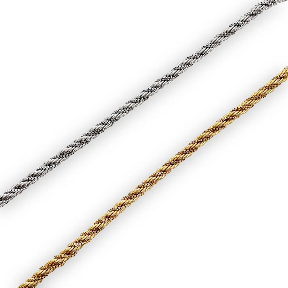 Catena Torchon con Catenine-Collana Corta in Acciaio - CAC-413-2709