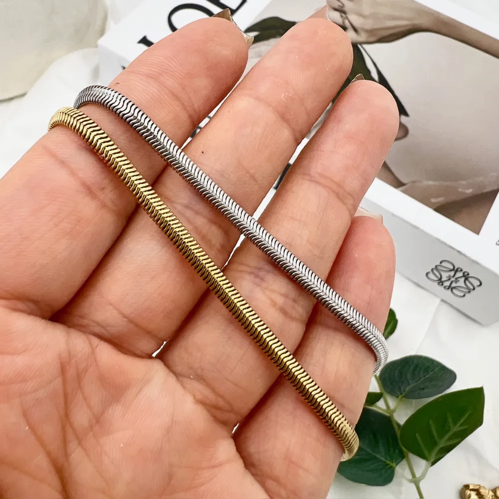 Serpente 3mm-Collana Corta in Acciaio - CAC-413-3519