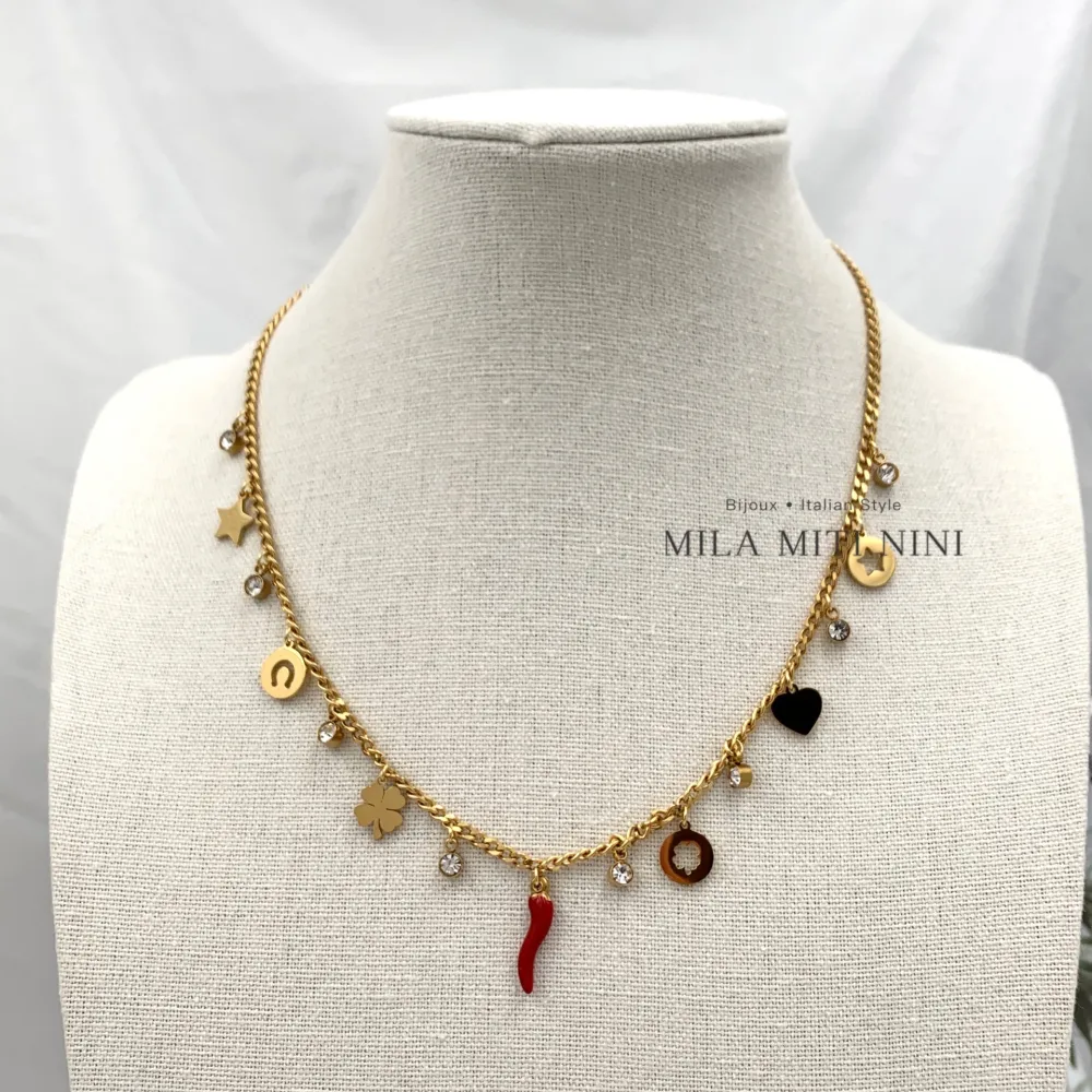 Fortuna Cornino-Collana Corta in Acciaio - CAC-413-972