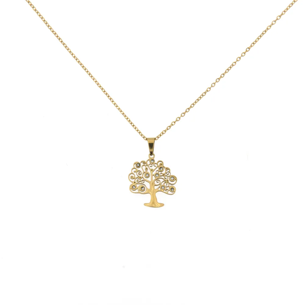 CAC6397-Albero della Vita- Collana Corta in Acciaio - CAC6397-Albero della Vita- Collana Corta in Acciaio