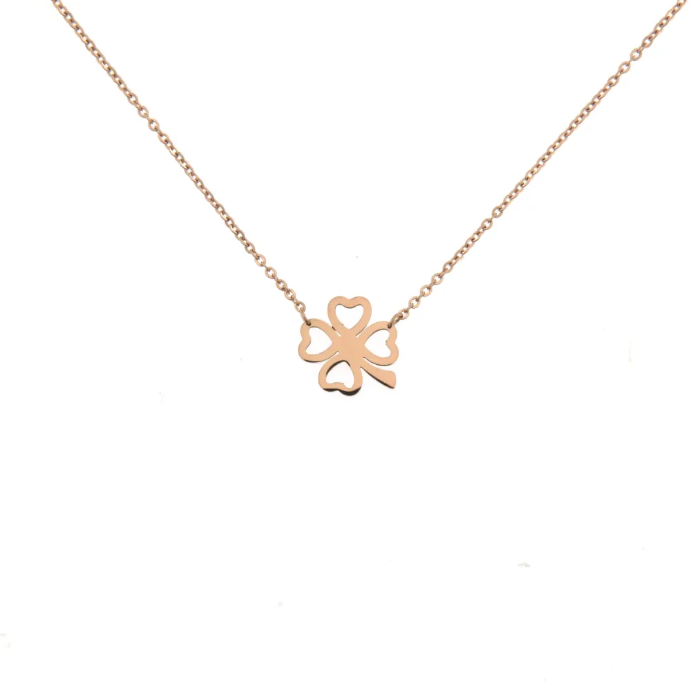 CAC6419-Quadrifoglio- Collana Corta in Acciaio - CAC6419-Quadrifoglio- Collana Corta in Acciaio