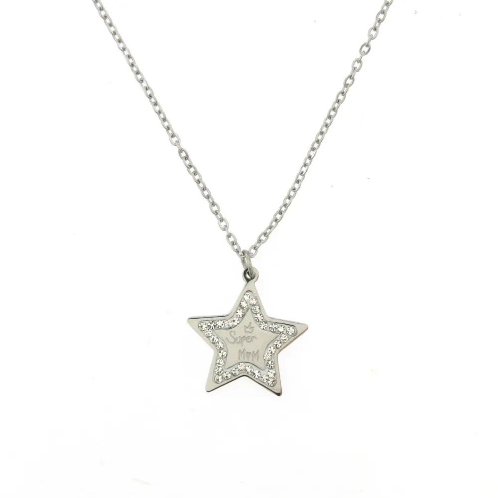 CAC6712-Stella Super Mom-Collana Girocollo in Acciaio - CAC6712-Stella Super Mom-Collana Girocollo in Acciaio