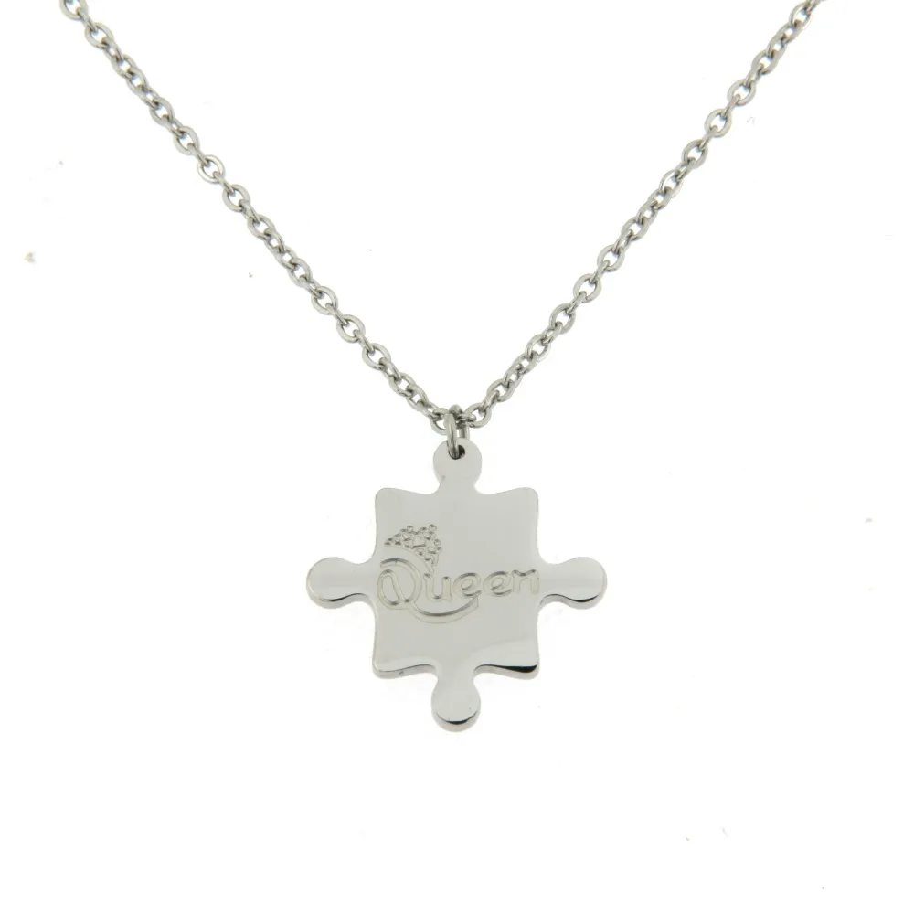 CAC6863-Puzzle Queen - Collana Girocollo in Acciaio - CAC6863-Puzzle Queen - Collana Girocollo in Acciaio