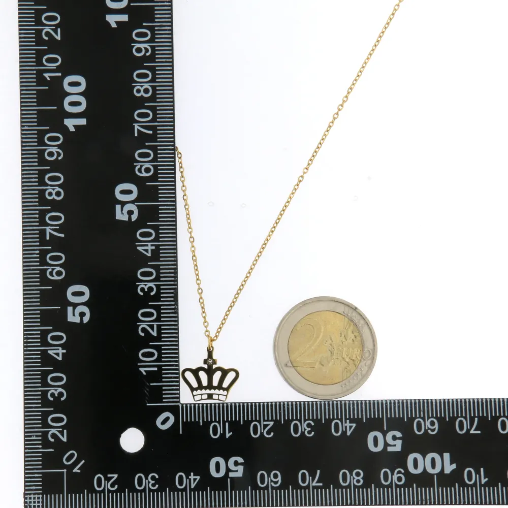 CAC7229-Corona- Collana Girocollo in Acciaio - CAC7229-Corona- Collana Girocollo in Acciaio