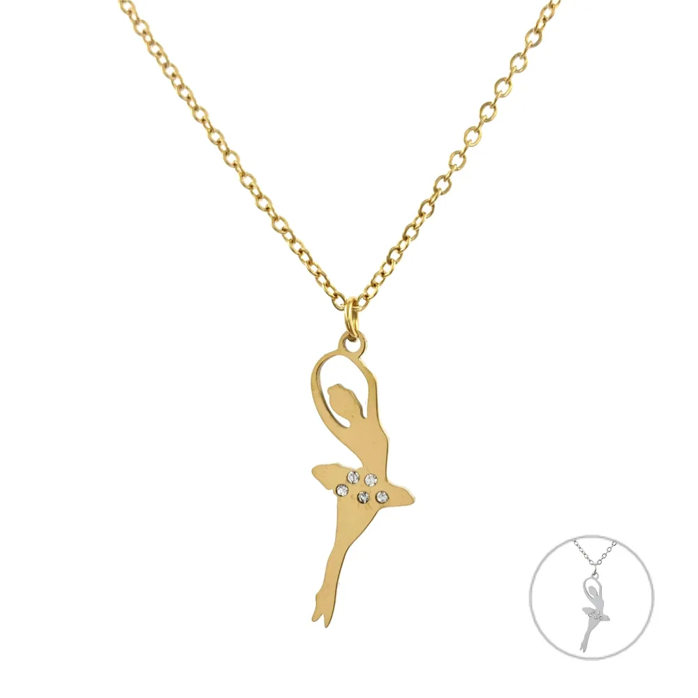 CAC7311-Ballerina- Collana Corta in Acciaio - CAC7311-Ballerina- Collana Corta in Acciaio