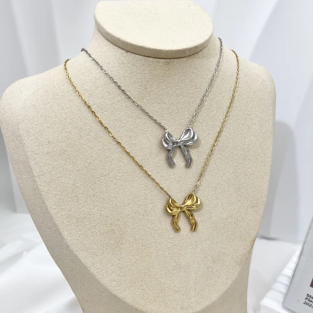 Fiocco-Collana Corta in Acciaio - CAC-732-259