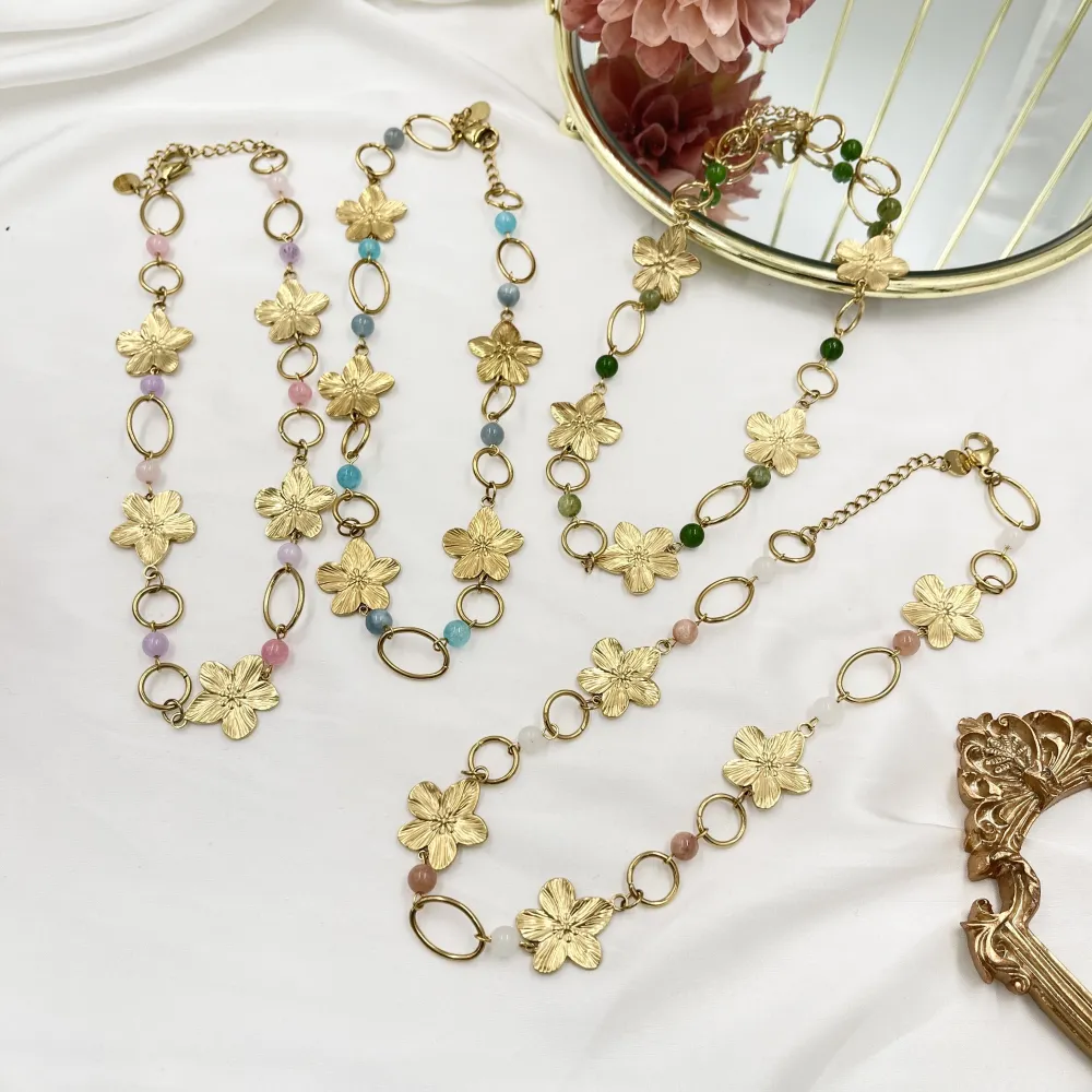 Fiore -Collana Corta in Acciaio - CAC-765-25