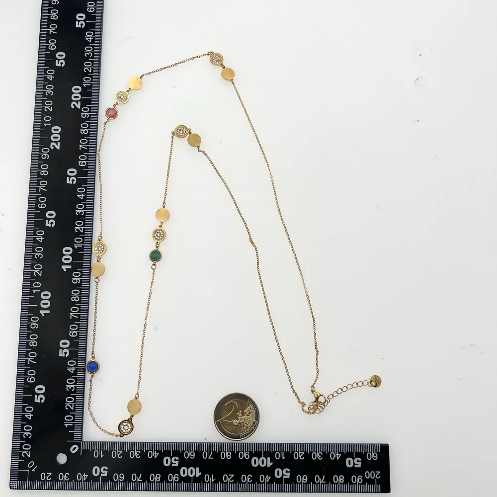 Tondo Punto Luce con Pietra-Collana Lunga in Acciaio - CAL-103-AA1731N