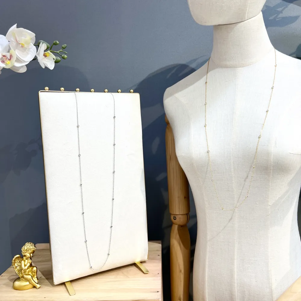 Punto Luce Copollina Zirconia-Collana Lunga in Acciaio - CAL-103-AS1380N