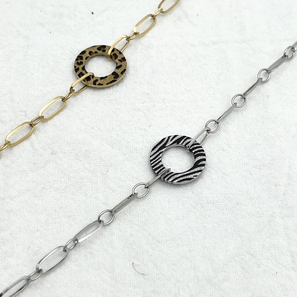 Cerchio con Catena-Collana Lunga in Acciaio - CAL-104-A35