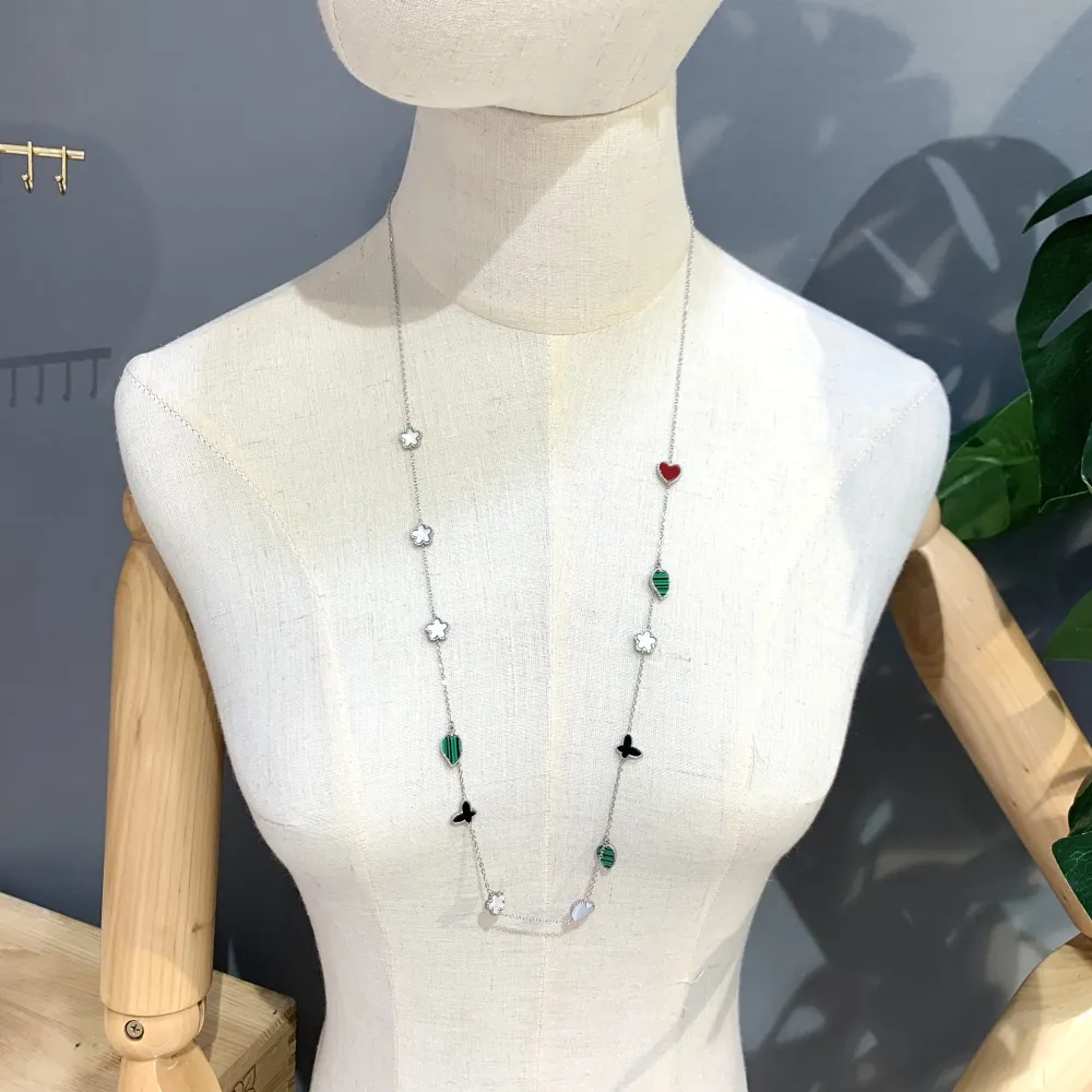 Fiore Farfall-Collana Lunga in Acciaio - CAL-413-2148