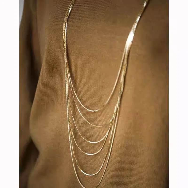 5 Fili Lunghi-Collana Lunga in Acciaio - CAL-413-2700