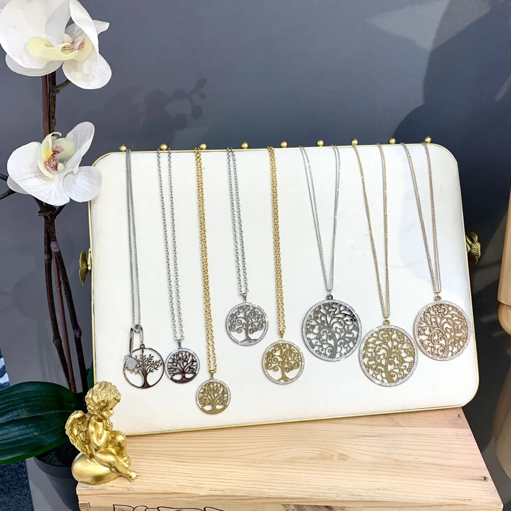 Albero della Vita-Collana Lunga in Acciaio - CAL-413-515