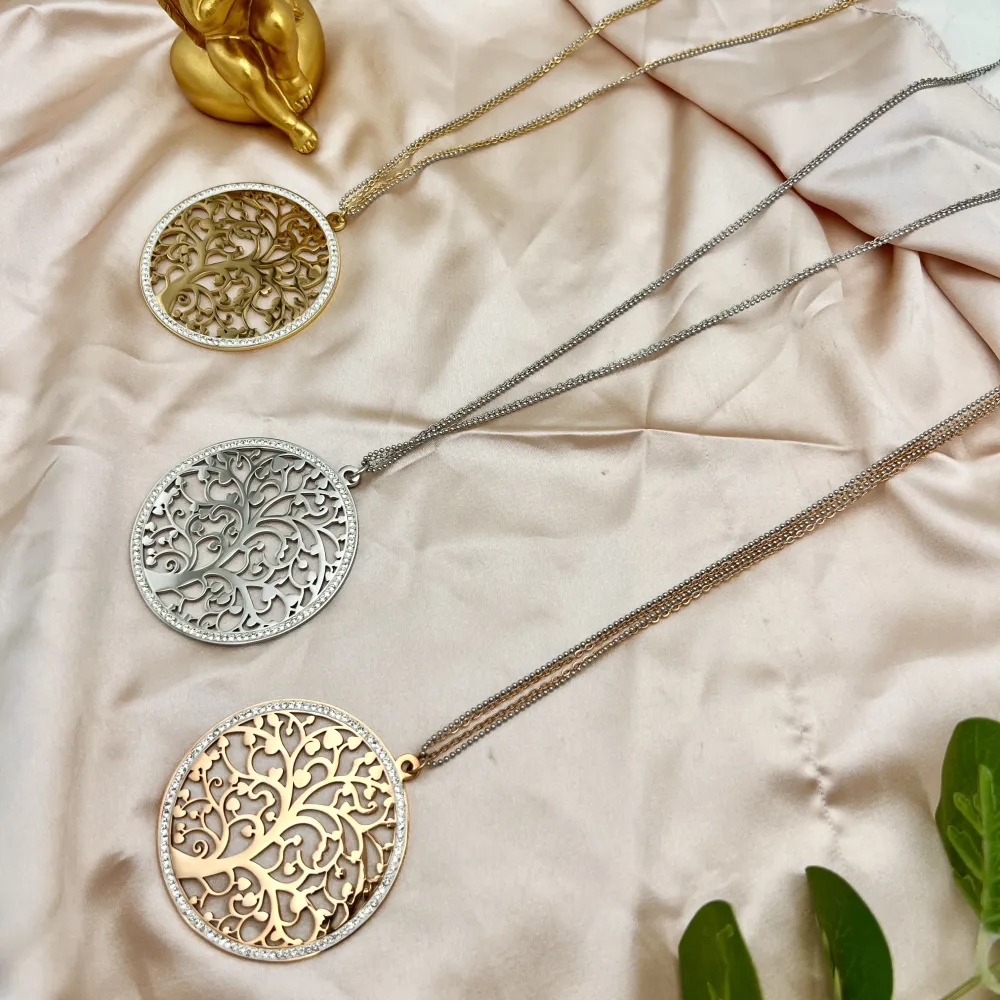 Albero della Vita-Collana Lunga in Acciaio - CAL-413-515