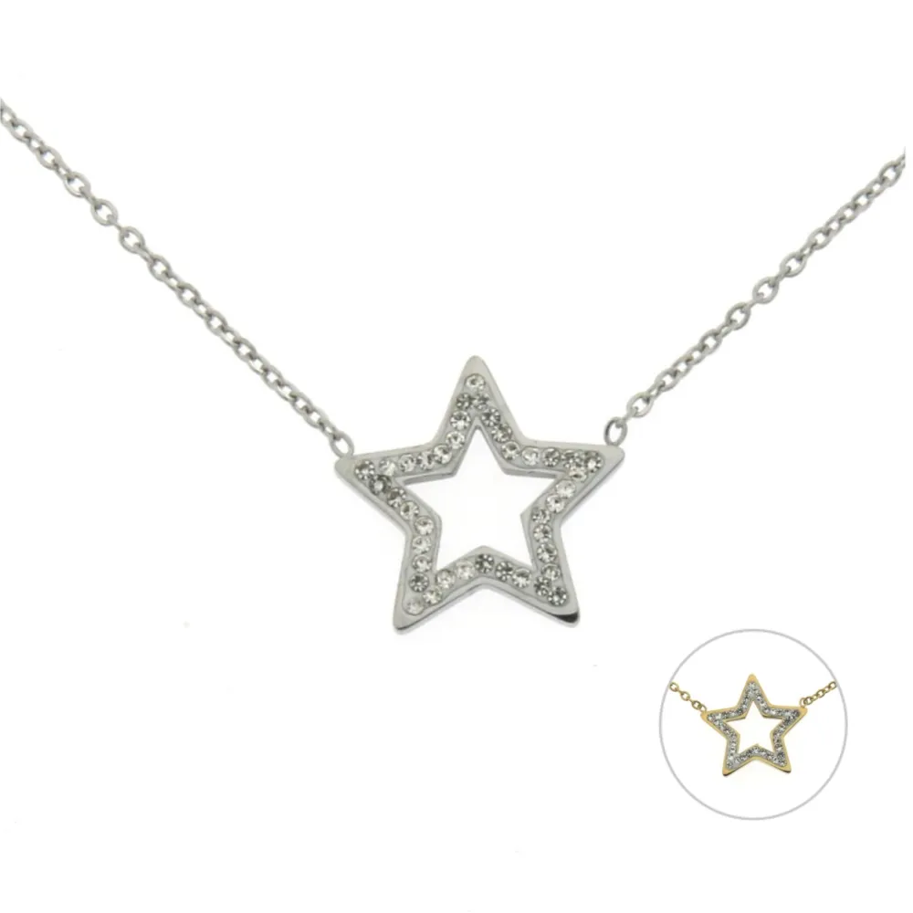 CAS- Stella 4618 - Collana in Acciaio con Strass - CAS- Stella 4618 - Collana in Acciaio con Strass