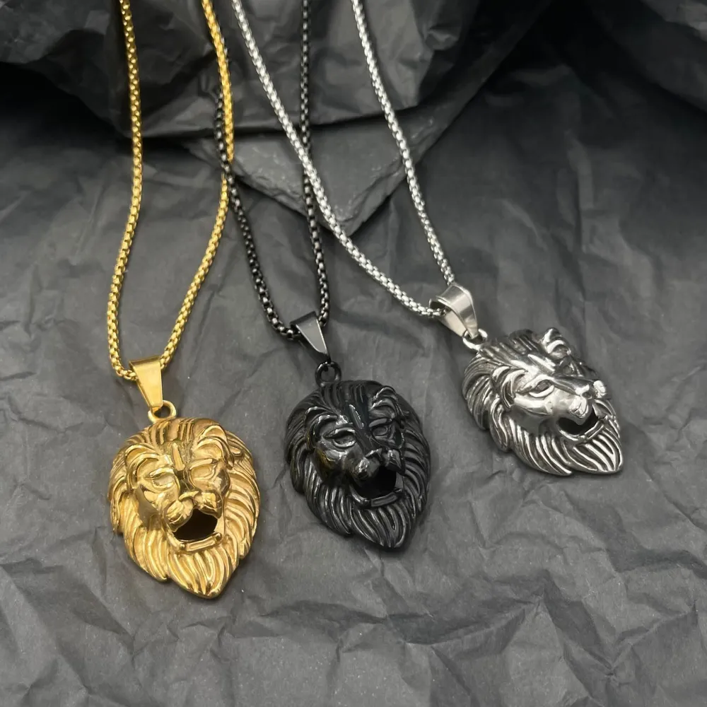 Leone -Collana Lunga in Acciaio da Uomo - CAU-518-147