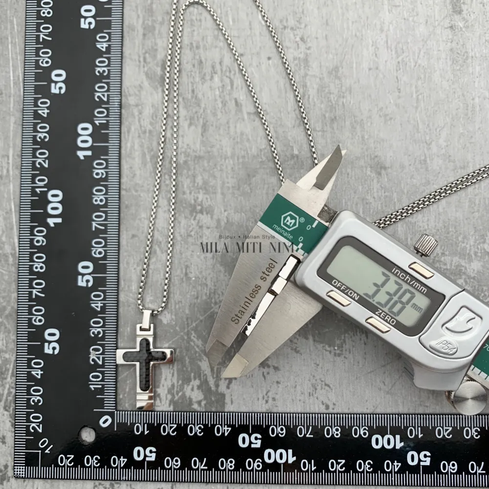 CAU600-A65-Croce-Collana da uomo in Acciaio - CAU600-A65-Croce-Collana da uomo in Acciaio