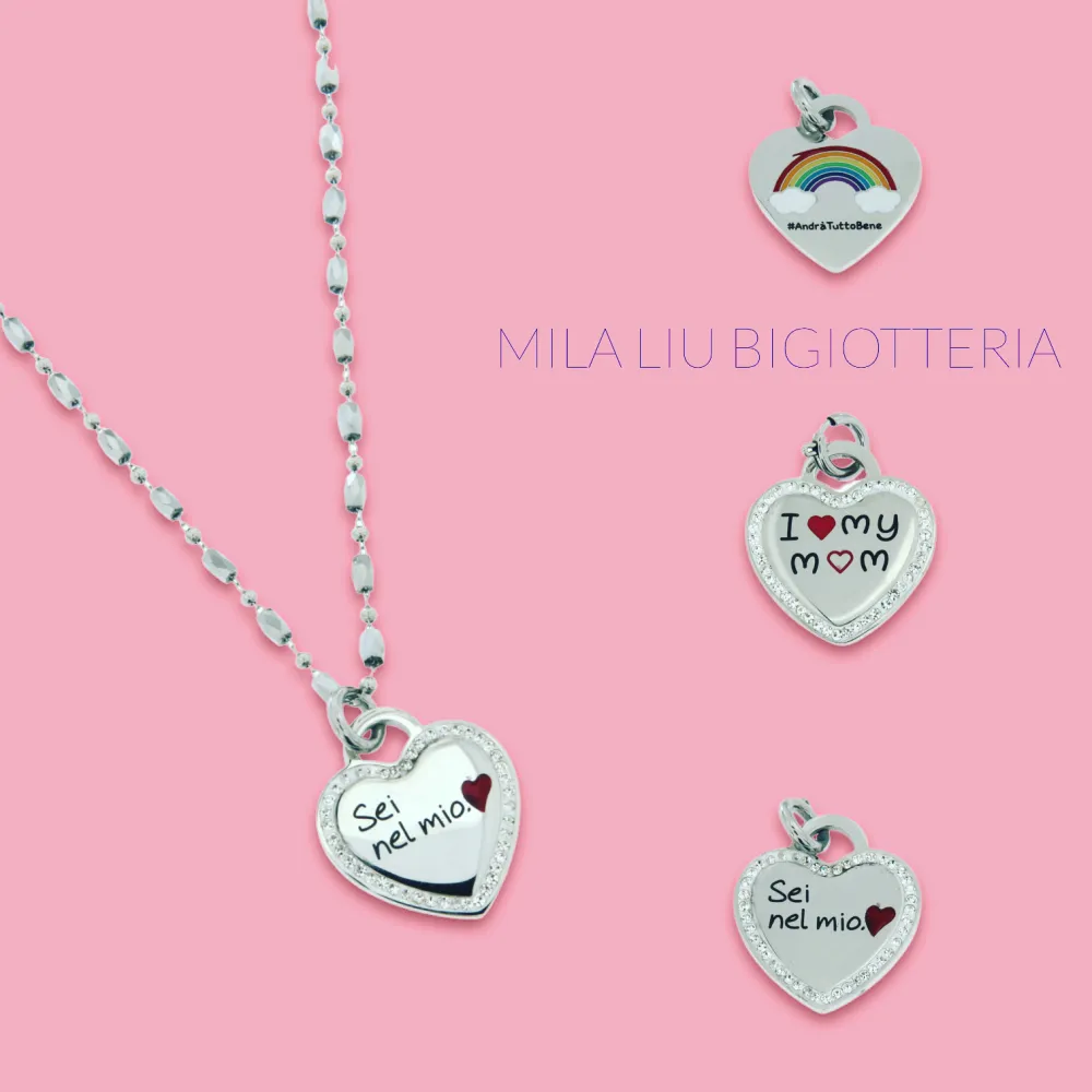 CIO-I love my mon 5481 - Ciondolo in Acciaio - CIO5481-Sei nel mio Cuore- Ciondolo in Acciaio