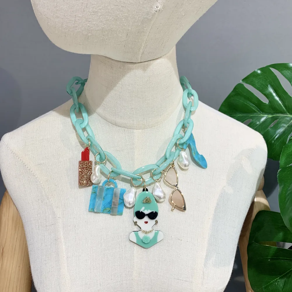 Audrey-Collana Corta Moda - CMC-14452PE